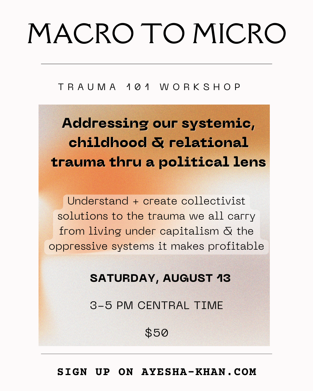 TRAUMA 101 Workshop- Recording & Presentation
