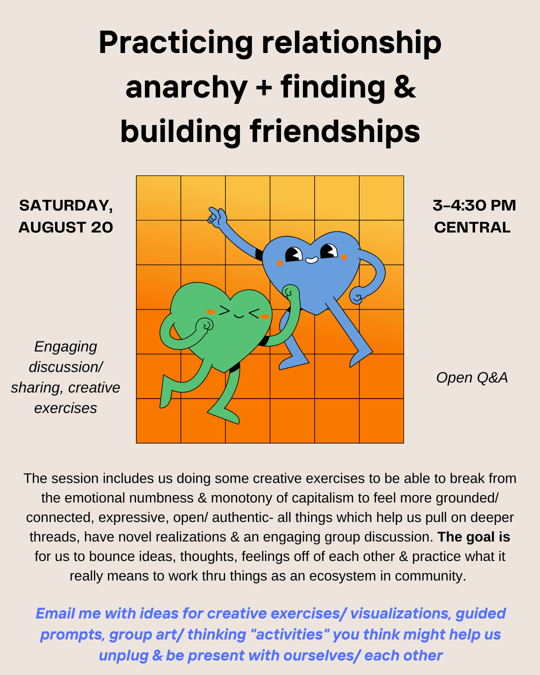 (Recording) Practicing Relationship Anarchy & Finding Friends - Heal in Community Group Session